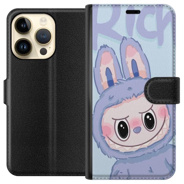 Apple iPhone 15 Pro Lommeboketui Blå Kanin Labubu