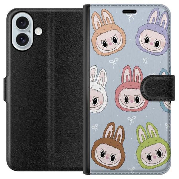 Apple iPhone 16 Plus Plånboksfodral Pastel Labubu