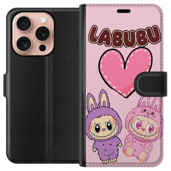 Apple iPhone 16 Pro Lommeboketui Labubu Pink Monster