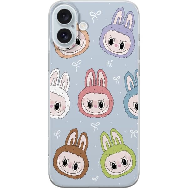 Apple iPhone 16 Plus Läpinäkyvä kuori Pastel Labubu