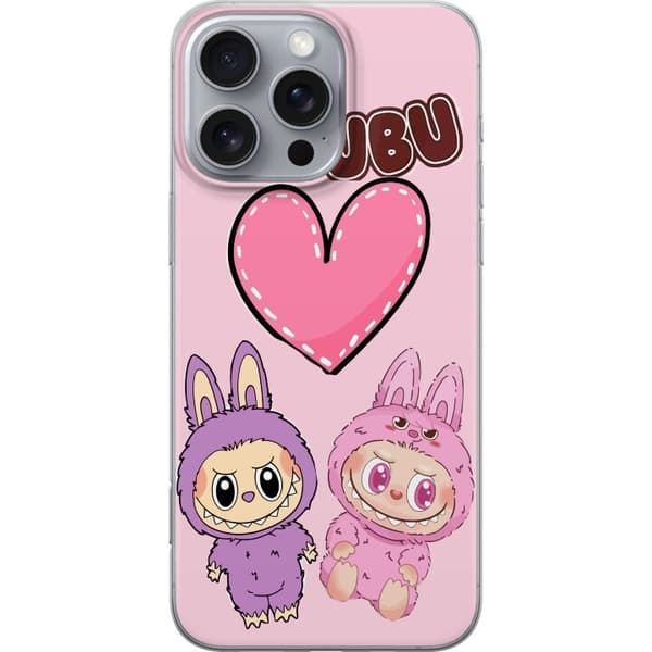 Apple iPhone 16 Pro Max Läpinäkyvä kuori Labubu Pink Monster