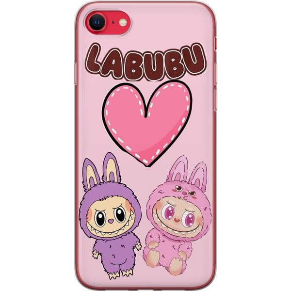 Apple iPhone SE (2022) Gennemsigtig cover Labubu Pink Monster