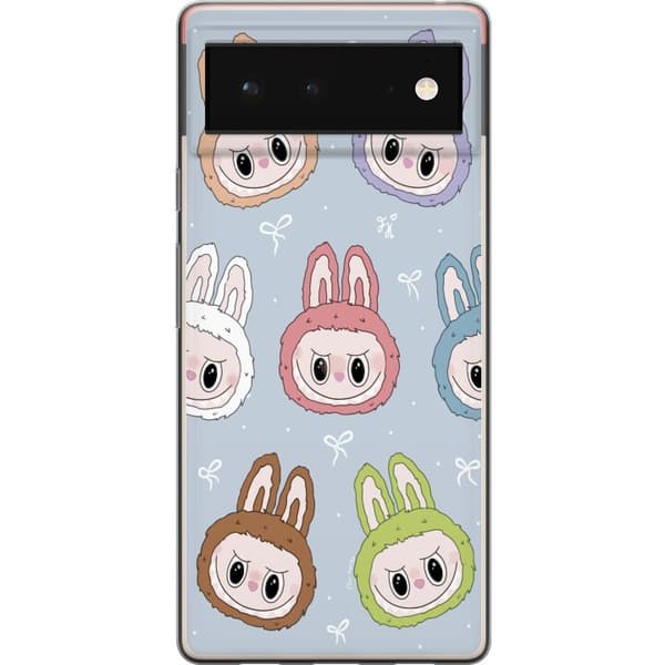 Google Pixel 6 Läpinäkyvä kuori Pastel Labubu