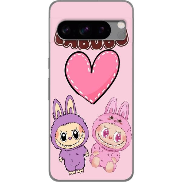 Google Pixel 8 Pro Genomskinligt Skal Labubu Pink Monster