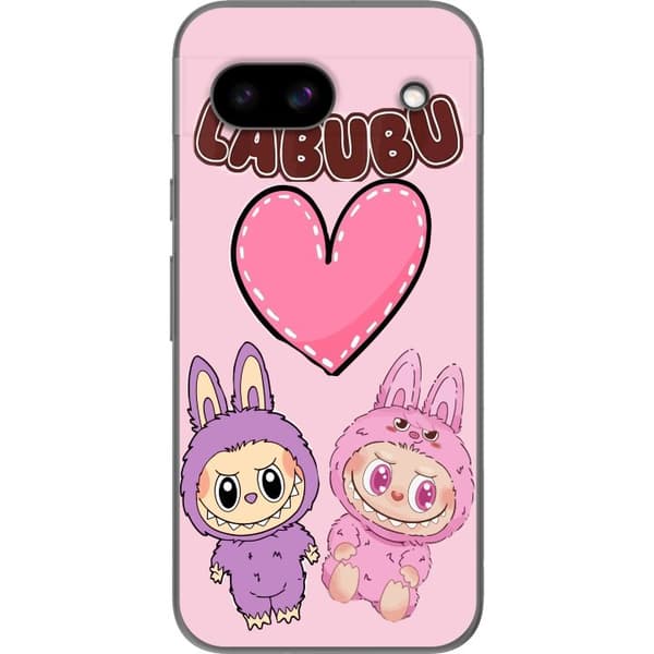 Google Pixel 8a Genomskinligt Skal Labubu Pink Monster