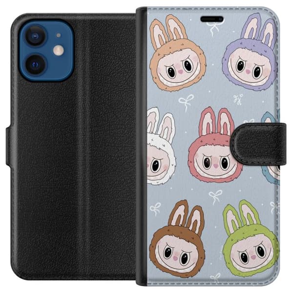 Apple iPhone 12  Tegnebogsetui Pastel Labubu