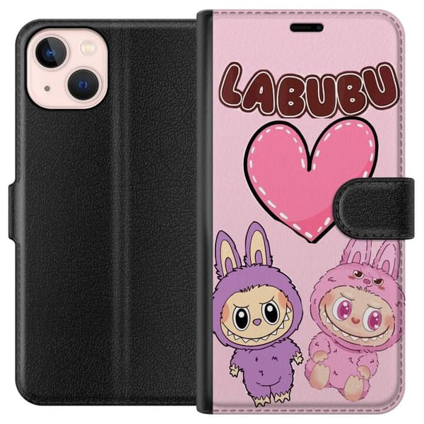 Apple iPhone 13 mini Tegnebogsetui Labubu Pink Monster