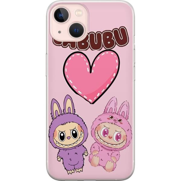 Apple iPhone 13 Gjennomsiktig deksel Labubu Pink Monster