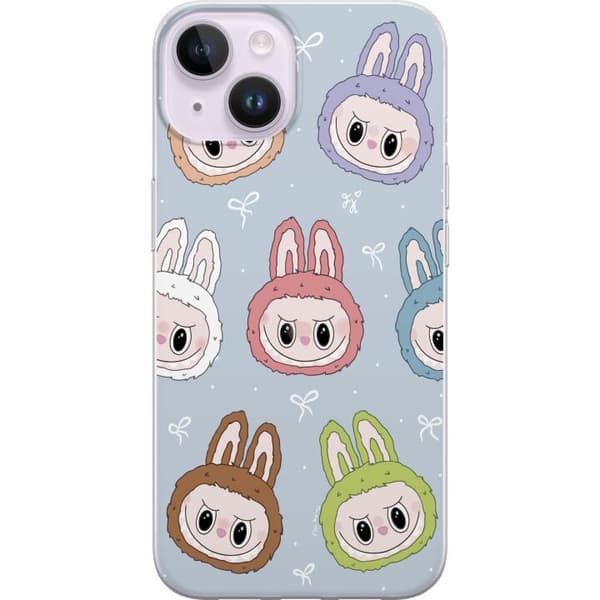 Apple iPhone 15 Genomskinligt Skal Pastel Labubu