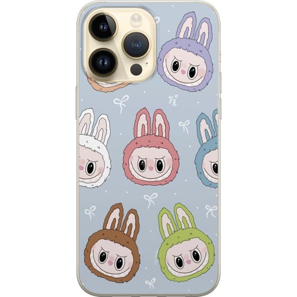 Apple iPhone 14 Pro Max Gjennomsiktig deksel Pastel Labubu