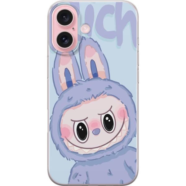 Apple iPhone 16 Läpinäkyvä kuori Sininen Jänis Labubu