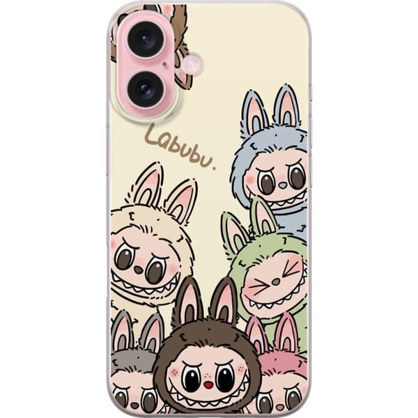 Apple iPhone 16 Läpinäkyvä kuori Labubu Pastel Collection