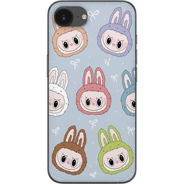 Apple iPhone 16e Läpinäkyvä kuori Pastel Labubu