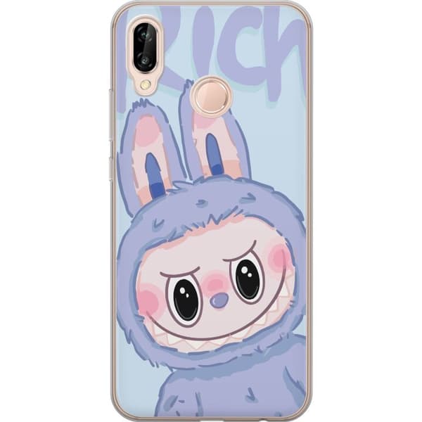 Huawei P20 lite Gennemsigtig cover Blå Kanin Labubu