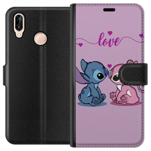 Huawei P20 lite Tegnebogsetui Lilo & Stitch – Angel Edition