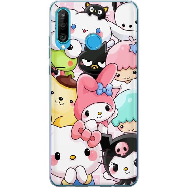 Huawei P30 lite Genomskinligt Skal Kawaii Sanrio Crew