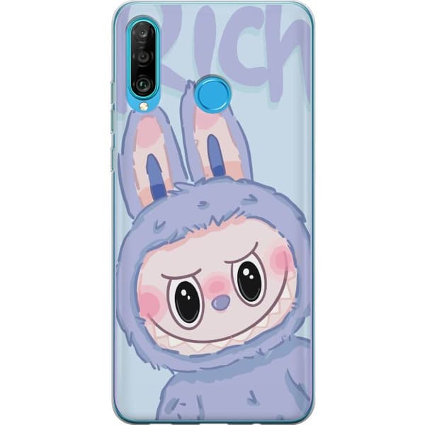 Huawei P30 lite Läpinäkyvä kuori Sininen Jänis Labubu