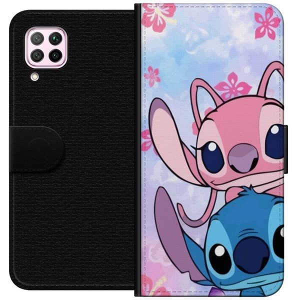 Huawei P40 lite Lommeboketui Stitch & Angel