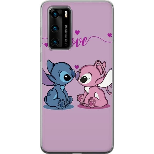 Huawei P40 Genomskinligt Skal Lilo & Stitch – Angel Edition