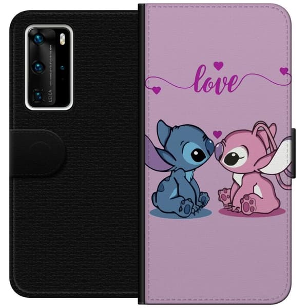 Huawei P40 Pro Lommeboketui Lilo & Stitch – Angel Edition