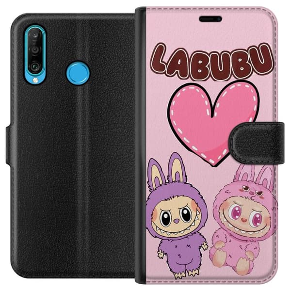 Huawei P30 lite Plånboksfodral Labubu Pink Monster