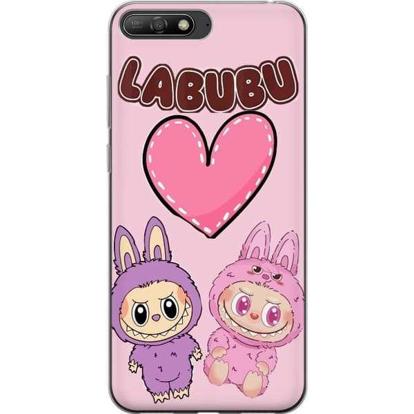 Huawei Y6 (2018) Gennemsigtig cover Labubu Pink Monster