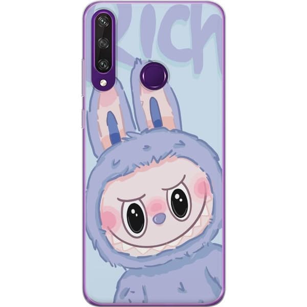 Huawei Y6p Gjennomsiktig deksel Blå Kanin Labubu