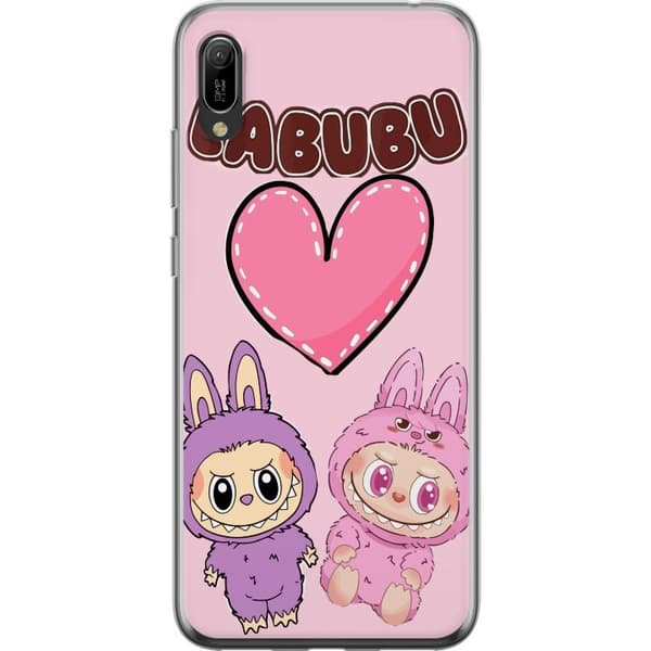 Huawei Y6 Pro (2019) Genomskinligt Skal Labubu Pink Monster