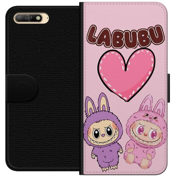 Huawei Y6 (2018) Tegnebogsetui Labubu Pink Monster