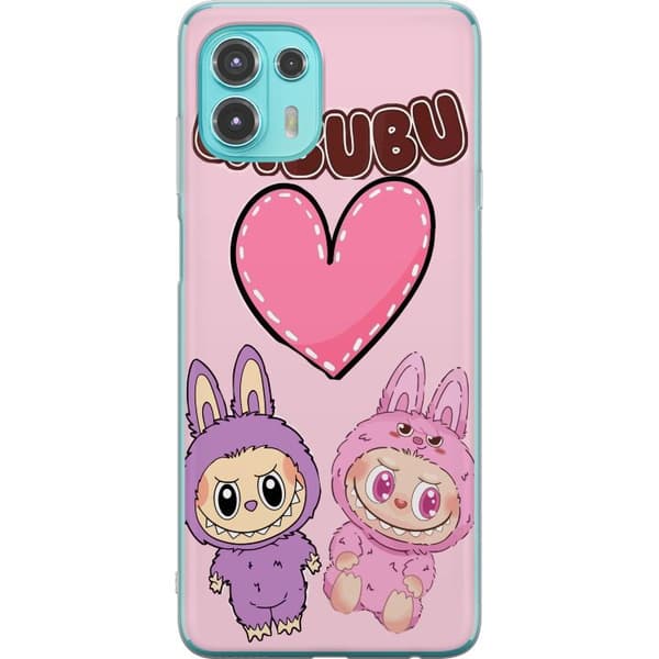 Motorola Edge 20 Lite Gennemsigtig cover Labubu Pink Monster