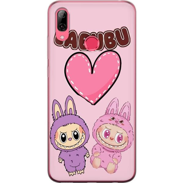 Huawei Y7 (2019) Genomskinligt Skal Labubu Pink Monster