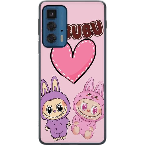 Motorola Edge 20 Pro Läpinäkyvä kuori Labubu Pink Monster