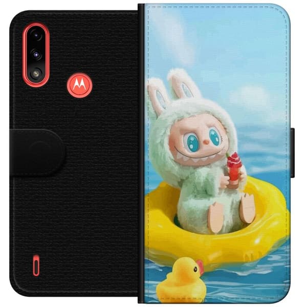 Motorola Moto E7 Power Lompakkokotelo Labubu Macaron-sarja
