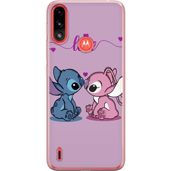Motorola Moto E7 Power Genomskinligt Skal Lilo & Stitch – Angel Edition