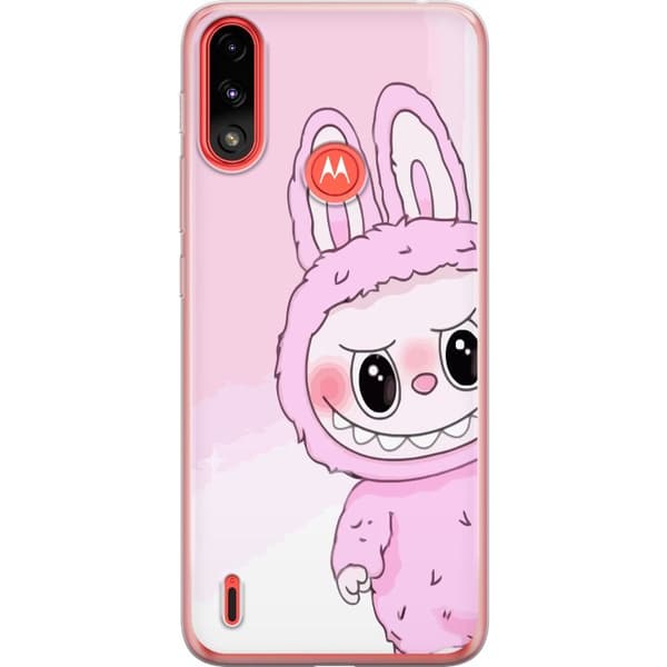 Motorola Moto E7 Power Gennemsigtig cover Labubu Kanin-serien