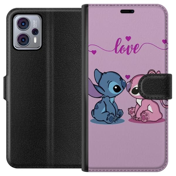 Motorola Moto G23 Tegnebogsetui Lilo & Stitch – Angel Edition