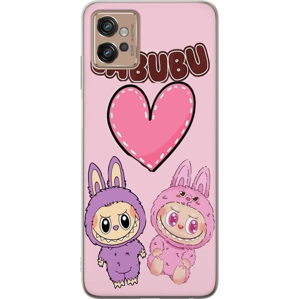 Motorola Moto G32 Läpinäkyvä kuori Labubu Pink Monster
