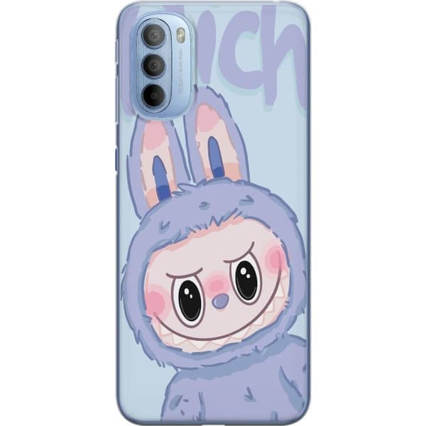 Motorola Moto G31 Genomskinligt Skal Blue Bunny Labubu
