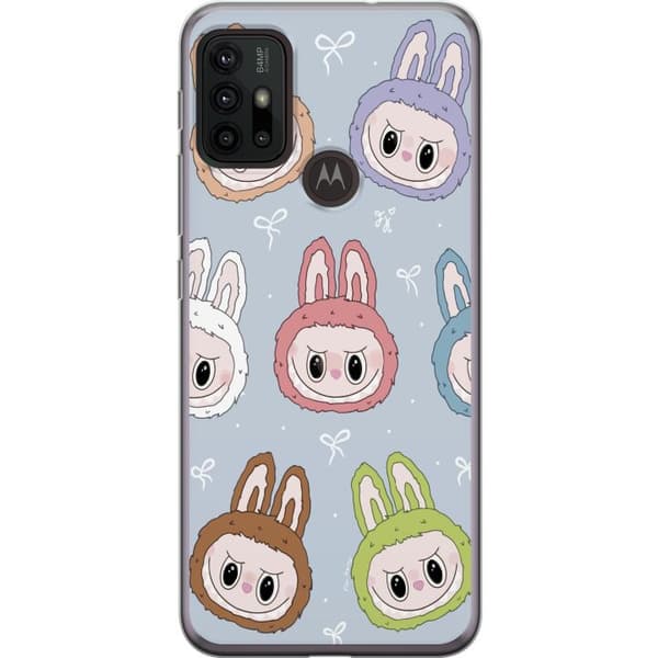 Motorola Moto G30 Gennemsigtig cover Pastel Labubu