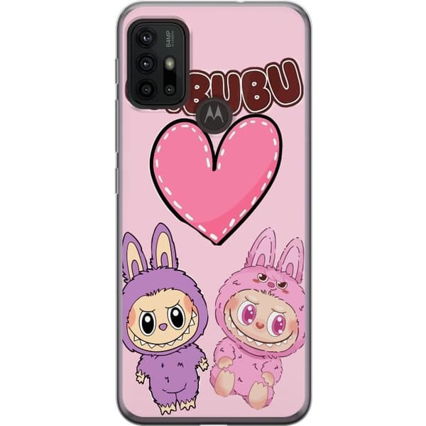 Motorola Moto G30 Gennemsigtig cover Labubu Pink Monster