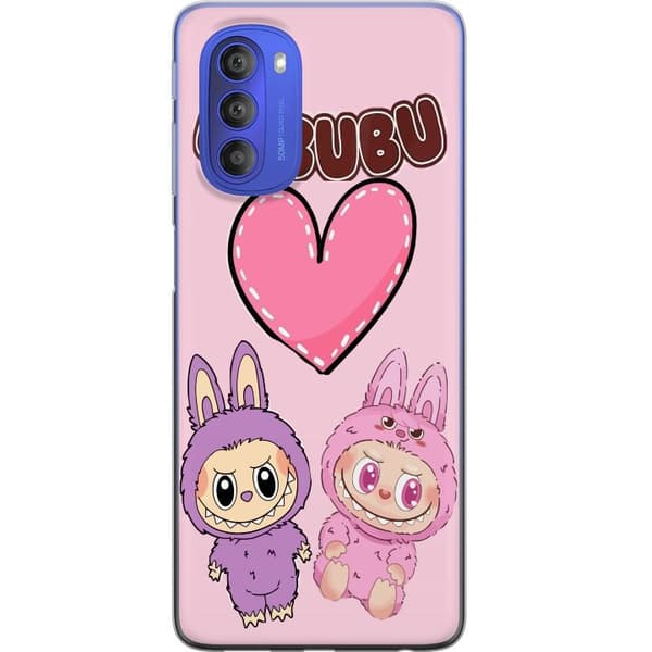 Motorola Moto G51 5G Gennemsigtig cover Labubu Pink Monster