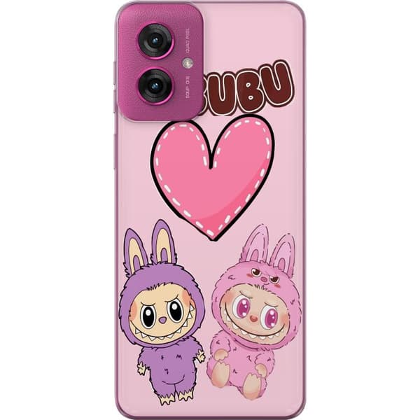 Motorola Moto G55 Läpinäkyvä kuori Labubu Pink Monster