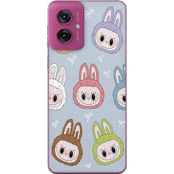 Motorola Moto G55 Gjennomsiktig deksel Pastel Labubu
