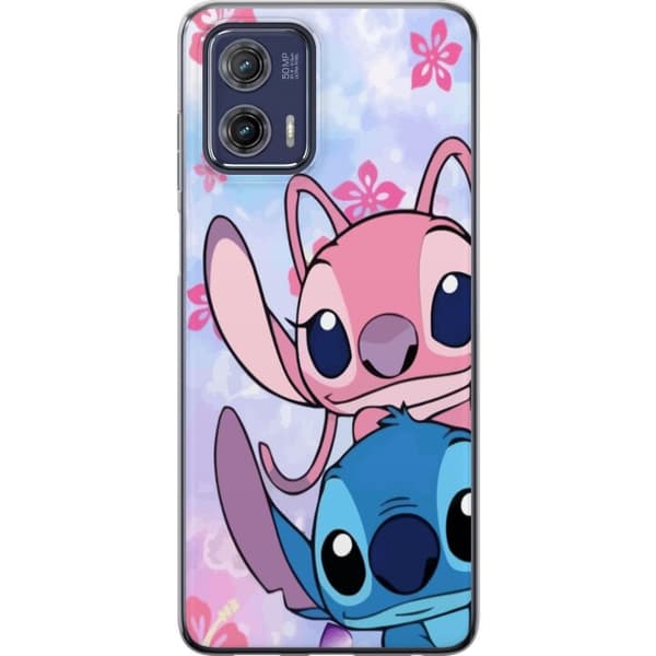 Motorola Moto G73 Genomskinligt Skal Stitch & Angel