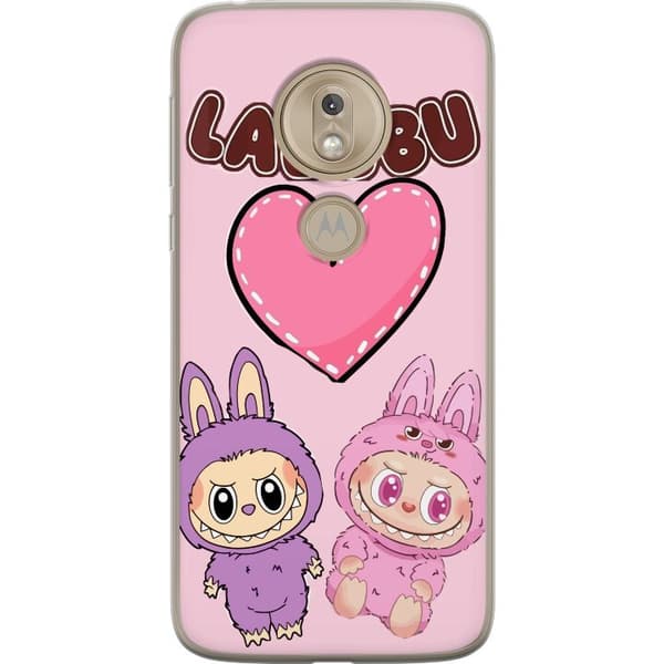 Motorola Moto G7 Play Genomskinligt Skal Labubu Pink Monster