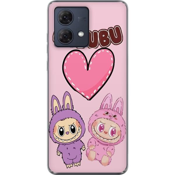 Motorola Moto G84 Gennemsigtig cover Labubu Pink Monster