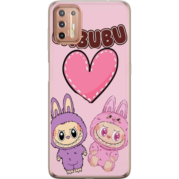 Motorola Moto G9 Plus Gennemsigtig cover Labubu Pink Monster