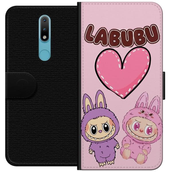 Nokia 2.4 Plånboksfodral Labubu Pink Monster