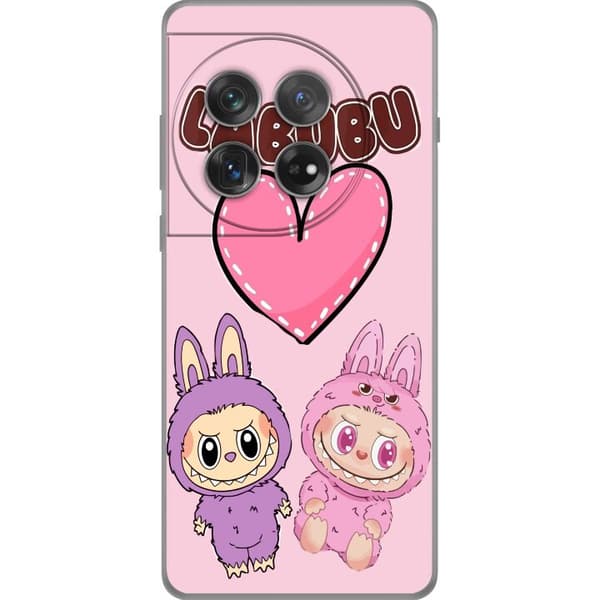 OnePlus 12 Gjennomsiktig deksel Labubu Pink Monster
