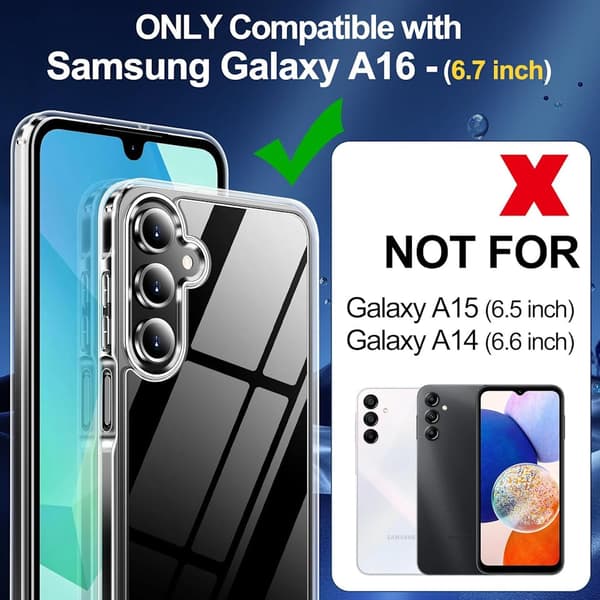 Samsung A16 kirkas kotelo korttikotelolla